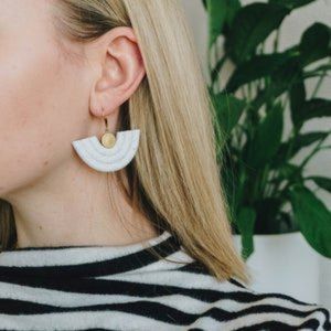 Clay and Brass Modern Earrings